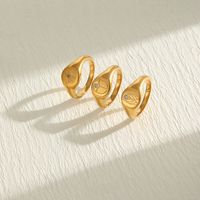Bague Dreamidea CZ Abeille et Scarabée en Acier Inoxydable Plaqué Or 18K Hypoallergénique, Bijou Fantaisie Empilable, Vente en Gros