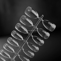 Capsules d'ongles en gel souple de forme amande moyenne, 16 tailles, résistantes, pré-remplies, pour nail art, pour la reconstruction des cuticules fines et l'extension des doigts