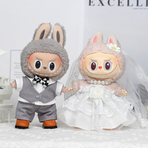<b>Labubu</b> Doll Wedding Dress 17cm Vinyl Pendant Adorable Macaron Style Plush <b>Toy</b> for Kids - Product Image 4