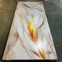 Panel de Pared de PVC con Acabado UV, Imitación Mármol, Alto Brillo, Resistente al Agua, Piedra Artificial Moderna, para Decoración del Hogar, Comercial y Gimnasios, Venta Directa de Fábrica