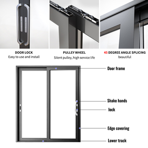 <span class=keywords><strong>Porte</strong></span> <span class=keywords><strong>coulissante</strong></span> extérieure en aluminium à 3 panneaux <span class=keywords><strong>double</strong></span> vitrage et 3 rails EOKO série 80 - Product Image 2