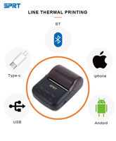 Impresora Térmica Portátil SPRT SP-T12 de 58 mm para Dispositivos Móviles con Bluetooth y Wi-Fi, Compatible con Papel Térmico en Stock