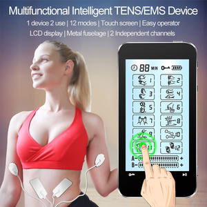 เครื่องนวดกล้ามเนื้อ EMS 12โหมดนวดหน้าจอสัมผัสแบบพกพาเครื่องบำบัดด้วยไฟฟ้า12โหมด - Product Image 2