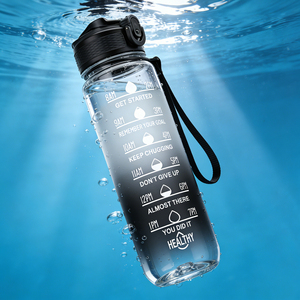 Botella de Agua Deportiva Motivacional Fitness Buddy de 32oz/350/500/750/1000ml con Marcador de Tiempo, Logotipo Personalizado, Venta al por Mayor, Libre de BPA, para Gimnasio y Deportes, con Boca Ancha - Product Image 1