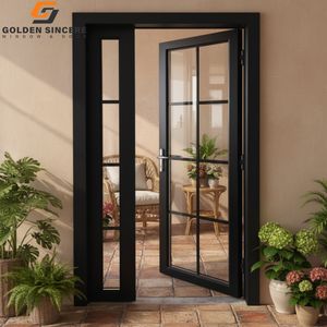 Porte de villa en verre et aluminium GS Security avec garantie d'arrivée, cadre en aluminium moderne, porte française - Product Image 6
