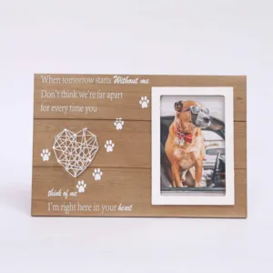 פרטי הזמנה לוח עץ אהבת מסגרת תמונה זיכרון מסגרת תמונה כלב עבור חיית המחמד האהוב שלך סוג-B אולטרסאונד תמונה מסגרת