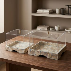 Wholesaler High End Quality Best Selling Set of Special Newest Designed MOP Serving Tray with <b>Cover</b> From Vietnam - Product Image 3