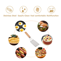 Spatule métallique à manche en bois, rotatif pour barbecue Grill, rôtissoire à faire soi-même