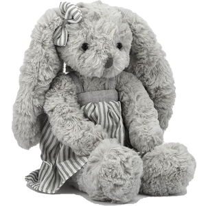 Conejo de juguete vestido para niñas de peluche al por mayor, animal supersuave ASTM F963 CPSIA, conejito gris de peluche, juguetes de peluche para mujeres y niñas adolescentes - Product Image 1