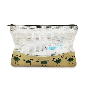 Bolsa de cosméticos transparente de malla, organizador de artículos de tocador portátil blanco, uso en viajes - Product Image 5