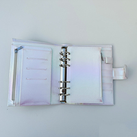Organiseur en cuir PU métallisé A5 / A6 avec enveloppes, inserts et pochette pour la gestion du budget et des espèces