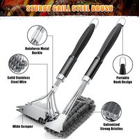 Simple Deluxe Grill Brosse Grattoir BBQ En Acier Inoxydable Grill Cleaner Accessoires Ustensiles pour Nettoyage avec Poignée Interchangeable