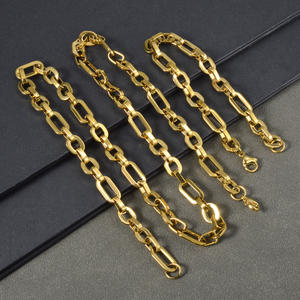 Conjunto de Collar y Pulsera de Cadena Sencilla, Acero Inoxidable, Resistente al Agua, Joyería para Uso Diario - Product Image 4