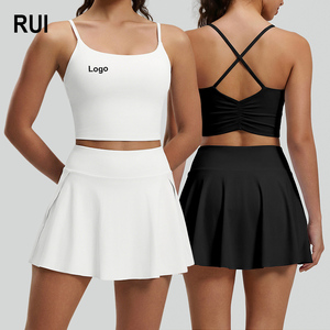 RUIQUWIN Wholesale Women's Quick Dry Breathable Yoga Sets Sports Bra and <b>Skirt</b> Tennis Outfit Gym Clothes for Fitness Running - Product Image 1