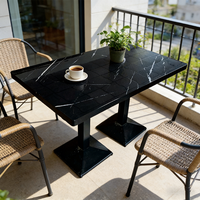 Tables et chaises de restaurant, mobilier commercial moderne de style occidental, sièges en bois et en PU