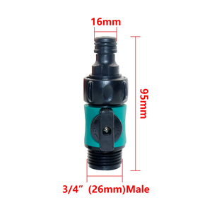 3/4 "US Filetage Jardin Robinet Connecteur Lavage De Voiture Irrigation <span class=keywords><strong>Arrosage</strong></span> Prolonger <span class=keywords><strong>Tuyau</strong></span> Mamelon <span class=keywords><strong>Adaptateur</strong></span> avec Vanne D'arrêt - Product Image 4