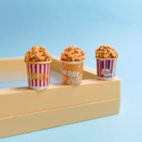 Mini-seau à popcorn réalistes - Lot de 100 figurines de jouets alimentaires miniatures pour maison de poupée, pour cuisine, aliments, fournitures de fête