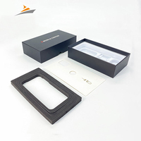 Boîte d'expédition de téléphone portable personnalisée, boîte noire de luxe pour l'emballage de produits électroniques avec éponge EPE