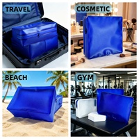 Pochette transparente personnalisée à fermeture éclair Sac de rangement carré en TPU étanche Emballage organisateur cosmétique transparent pour ustensiles de cuisine parapluie