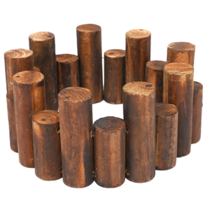 Articles de jardinage Art Déco, clôture en bois à LED solaire - Mini format pour petit jardin, clôtures en bois naturel, décoration utile pour l'extérieur - Product Image 1
