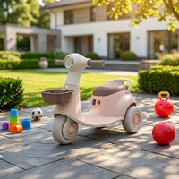 Trottinette Électrique 3 Roues pour Enfants, Design Rétro, Lumière LED, Panier Avant, Repose-Pieds Antidérapant, Véhicule Porteur pour Enfants – Approvisionnement Direct Usine
