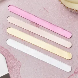 Kişiselleştirilmiş altın ayna akrilik Cakesicle sopa dondurma çubukları Popsicle kullanımlık plastik lolipop sopa düğün bebek duş