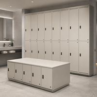 Casier de gym moderne en métal avec stratifié compact HPL personnalisé, étanche, durable, électronique, assemblé, pour stockage commercial et public en gros