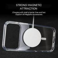 Étui de téléphone transparent magnétique en TPU+PC résistant aux chocs avec recharge sans fil pour téléphone portable haut de gamme