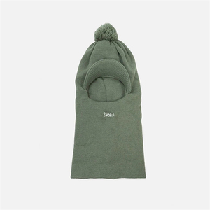 Nouvelle balaclava tricotée avec visière et pompon, couvre-visage et oreilles d'hiver, <span class=keywords><strong>cache</strong></span>-cou, <span class=keywords><strong>bonnet</strong></span> pour hommes et femmes, couleur unie, cadeau de Noël chaud - Product Image 3