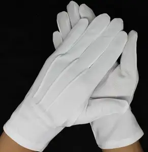 Nylon mit PvC-Punkten und drei Linien rutschfeste weiße Handschuhe