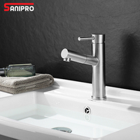 SANIPRO Drop Down Flexible Bec Rotatif Chaud et Froid Pulvérisateur Mitigeurs SUS304 Salle De Bains Évier Robinet Pull Out Bassin Robinets