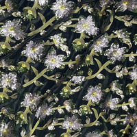 Tissu en velours 100% polyester brodé de paillettes multicolores en forme de fleurs 3MM 5MM pour robes, gowns, sacs, mariages, filles et rideaux