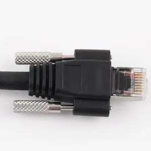 สายเคเบิลพีวีซีพร้อมสายล็อคสกรู2ตัวสำหรับอุตสาหกรรมใช้ทุกวัน Cat5e Cat5 Rj45สายแลนอีเธอร์เน็ตแบบสั่งทำ