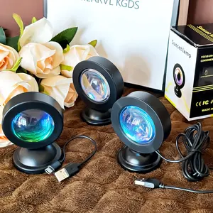 Hoàng hôn đèn chiếu RGB USB LED ánh sáng ban đêm với điều khiển từ xa xách tay ánh sáng tâm trạng cho phòng khách nhiếp ảnh Đèn Neon