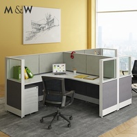 Station de travail pour 2 personnes, bureau d'usine, Design de bureau, avec Partition