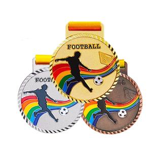 Medallas de Competición Mundial de Fútbol en Metal 3D, Diseño Personalizado en Oro, Plata y Bronce, con Corte y Grabado, Impresión y Cintas con Recubrimiento de Color Personalizado - Product Image 4