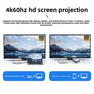 Cable USB 3.2 Tipo-C Macho a Macho, Trenzado de PVC, Alta Velocidad, Carga Rápida 5A PD100W, Thunderbolt 3, Proyección de Pantalla, Video 4K - Product Image 2