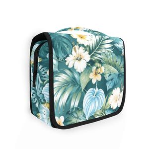 Fashion Hawaiian Print Custom Makeup Bag with Logo <b>Water</b> Resistant Travel Mesh Toiletry <b>Pouch</b> with Soft Handle Zipper Closure - Product Image 1