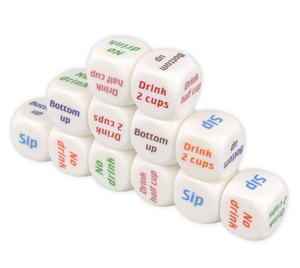 Dados de Juego de Lujo de Plástico Acrílico Blanco D6 de 20 mm, Personalizados con Impresión y Grabado, para Fiestas y Juegos de Beber - Product Image 4