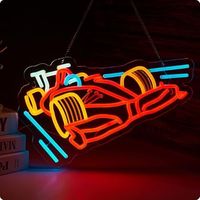 Enseigne néon personnalisée Piste de course, Lumière LED néon à intensité variable, Enseigne en acrylique avec logo personnalisé pour décoration murale sur le thème de la course pour Man Cave
