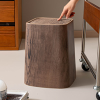 Poubelle en plastique portable de style classique avec rebord pour la maison, le bureau et la salle de bain, utilisation en intérieur