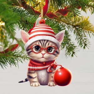 Nouveautés de Noël : Cadeaux et décorations de Noël très populaires – Adorable chat en acrylique 2D pour sapin de Noël, pendentif pour voiture ou sac à dos - Product Image 3