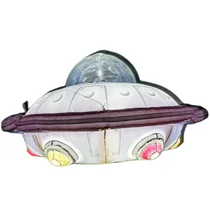 Customized 3 Meters Dia Inflatable Led Lighting Inflatable Ufo Hanging Flying Saucer Balloon For Stage Performance Props