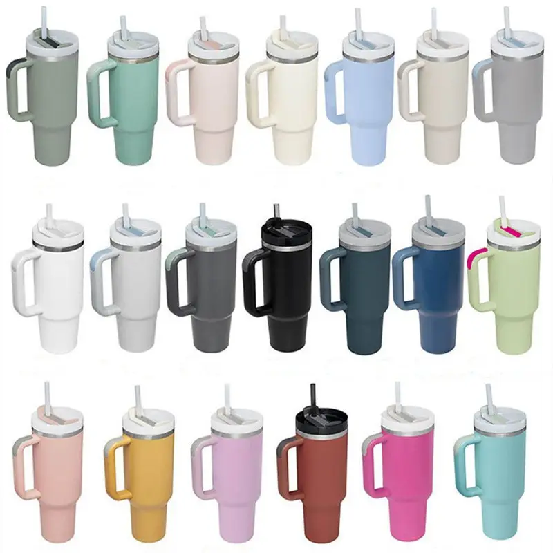 New Product 2024 Rainbow Plated Large Capacity 40oz Double Wall Stainless Steel Ice Cold Insulated Tumbler With Straw and Lid