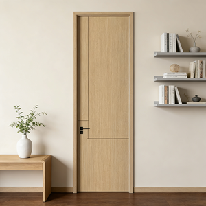 Puerta Interior de Roble <span class=keywords><strong>Roca</strong></span> No.5 6203 con Acabado en Grano de Roble, Puerta de Dormitorio Moderna y Sencilla, Silenciosa y Ecológica - Product Image 1