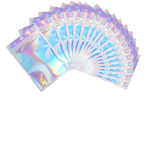 Sealable Heat Seal Barrier <b>Bag</b> White Mylar <b>Clear</b> Front Smell Proof Resealable Stand up Pouches with Ziplock for Liquid Solids - Product Image 4
