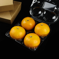 Boîte à fruits en plastique à 4 compartiments, conteneur de stockage de qualité alimentaire pour fruits frais, emballage de pommes et d'oranges, présentation au détail