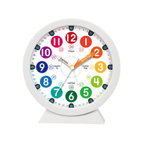 Horloge de bureau d'apprentissage pour enfants, réveil mignon de l'éducation précoce arc-en-ciel, muet de répétition, horloge de bureau d'enseignement colorée