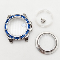 Nouveau boîtier de montre de plongée Submarin 40mm boîtier en diamant en acier inoxydable 316L verre saphir adapté au mouvement 2813/8215