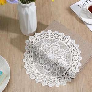 Exircy - Manteles Individuales Redondos de Encaje Hechos a Mano, Blancos, de 10 Pulgadas, para Decoración de Mesa - Product Image 4